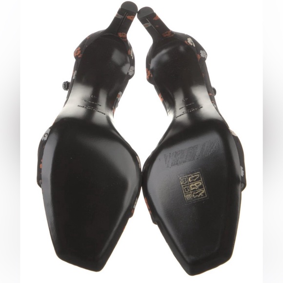 Saint Laurent Bea Ankle Strap Sandals In Nero Multicolor 41 - Picture 7 of 15